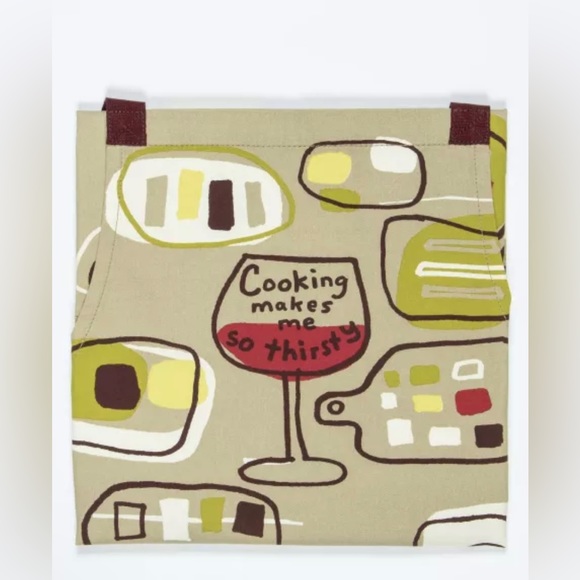 NWT Blue Q apron. “Cooking makes me so thirsty” featuring wine glasses. - Picture 4 of 11